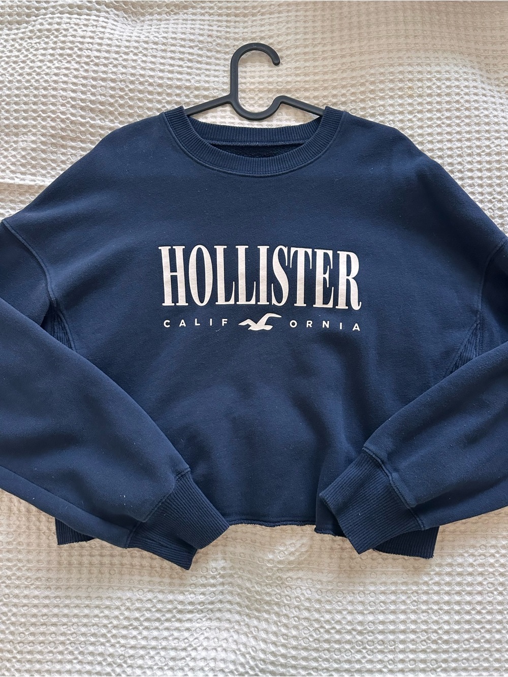 Hollister Navy Crewneck with White Logo